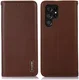 KHAZNEH Samsung Galaxy S24 Ultra Hoesje RFID Book Case Leer Bruin afbeelding 2