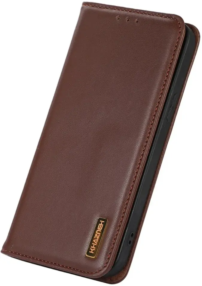 KHAZNEH Samsung Galaxy S24 Ultra Hoesje RFID Book Case Leer Bruin afbeelding 5