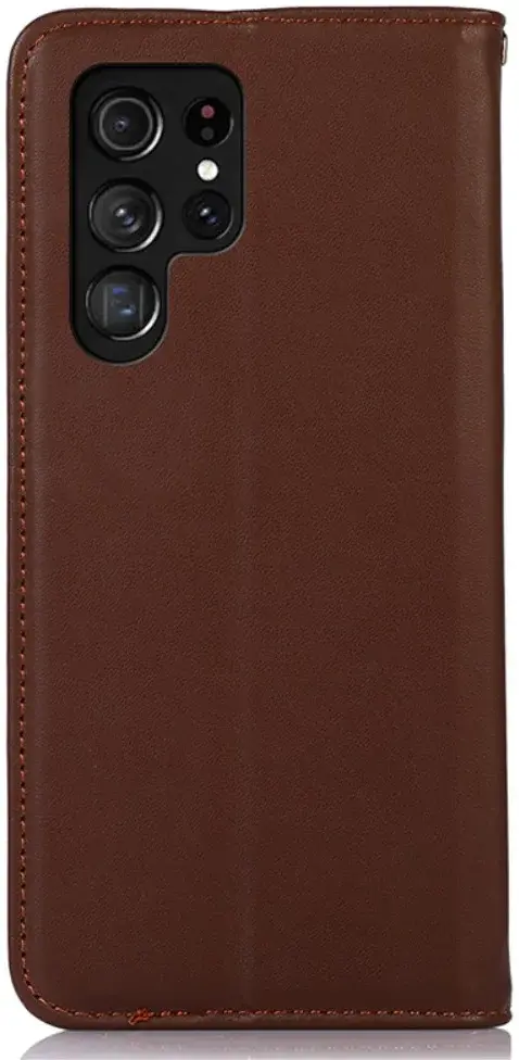 KHAZNEH Samsung Galaxy S24 Ultra Hoesje RFID Book Case Leer Bruin afbeelding 7