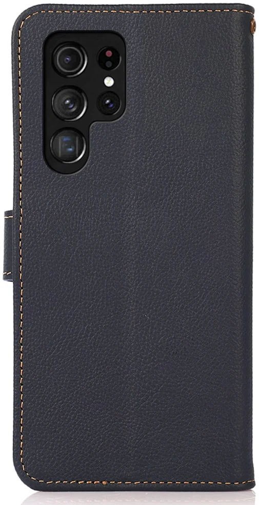 KHAZNEH Samsung S24 Ultra Hoesje RFID Book Case Leer Blauw afbeelding 7