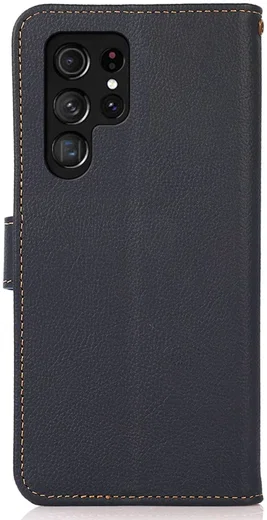 KHAZNEH Samsung S24 Ultra Hoesje RFID Book Case Leer Blauw afbeelding 7