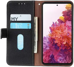 KHAZNEH Samsung Galaxy S24 Plus Hoesje Book Case Echt Leer Zwart afbeelding