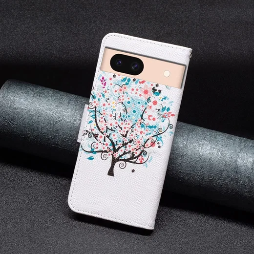 Google Pixel 8a Hoesje Portemonnee Book Case Bloemen Boom Print afbeelding 6