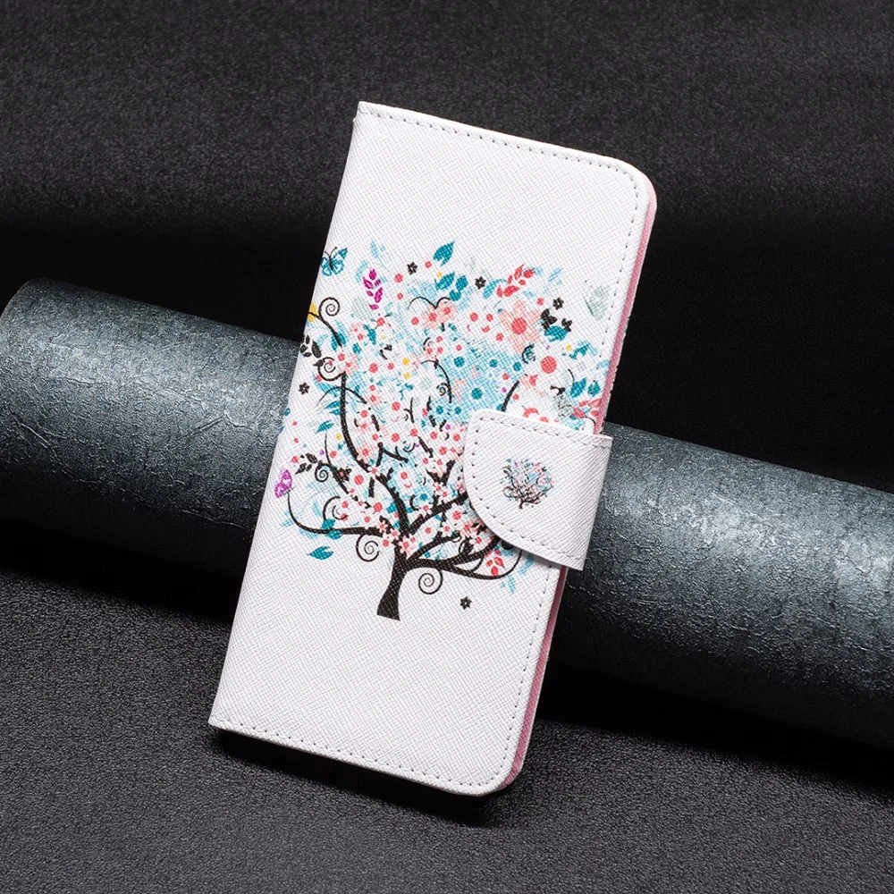 Google Pixel 8a Hoesje Portemonnee Book Case Bloemen Boom Print afbeelding 7