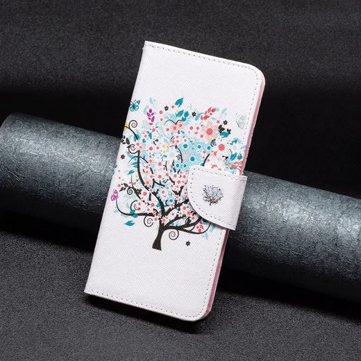Google Pixel 8a Hoesje Portemonnee Book Case Bloemen Boom Print afbeelding 7