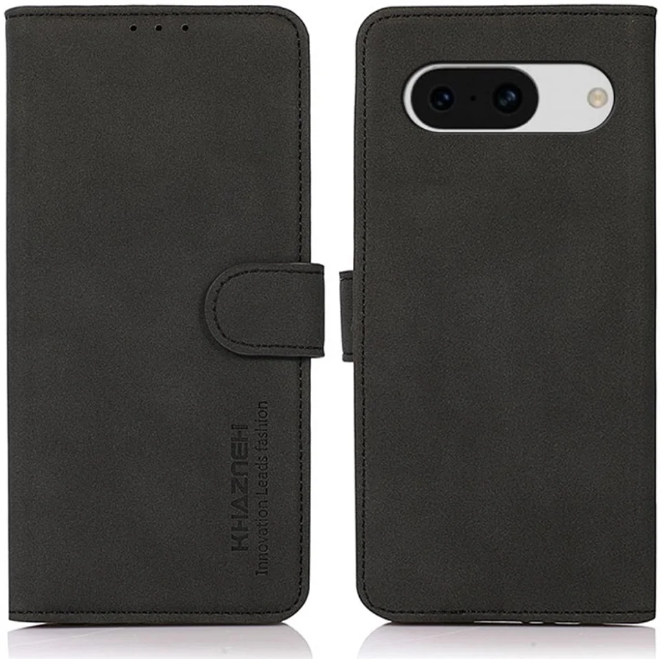 KHAZNEH Google Pixel 8a Hoesje Retro Wallet Book Case Zwart afbeelding 2