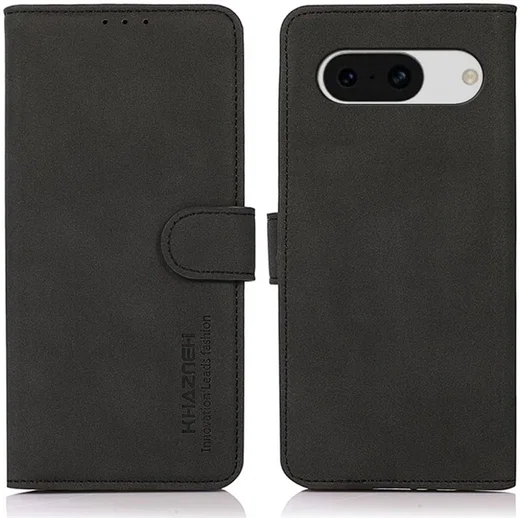 KHAZNEH Google Pixel 8a Hoesje Retro Wallet Book Case Zwart afbeelding 2