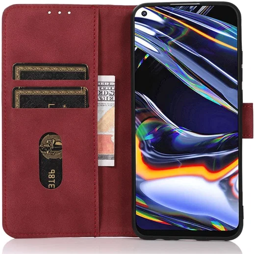 KHAZNEH Google Pixel 8a Hoesje Retro Wallet Book Case Rood afbeelding 1