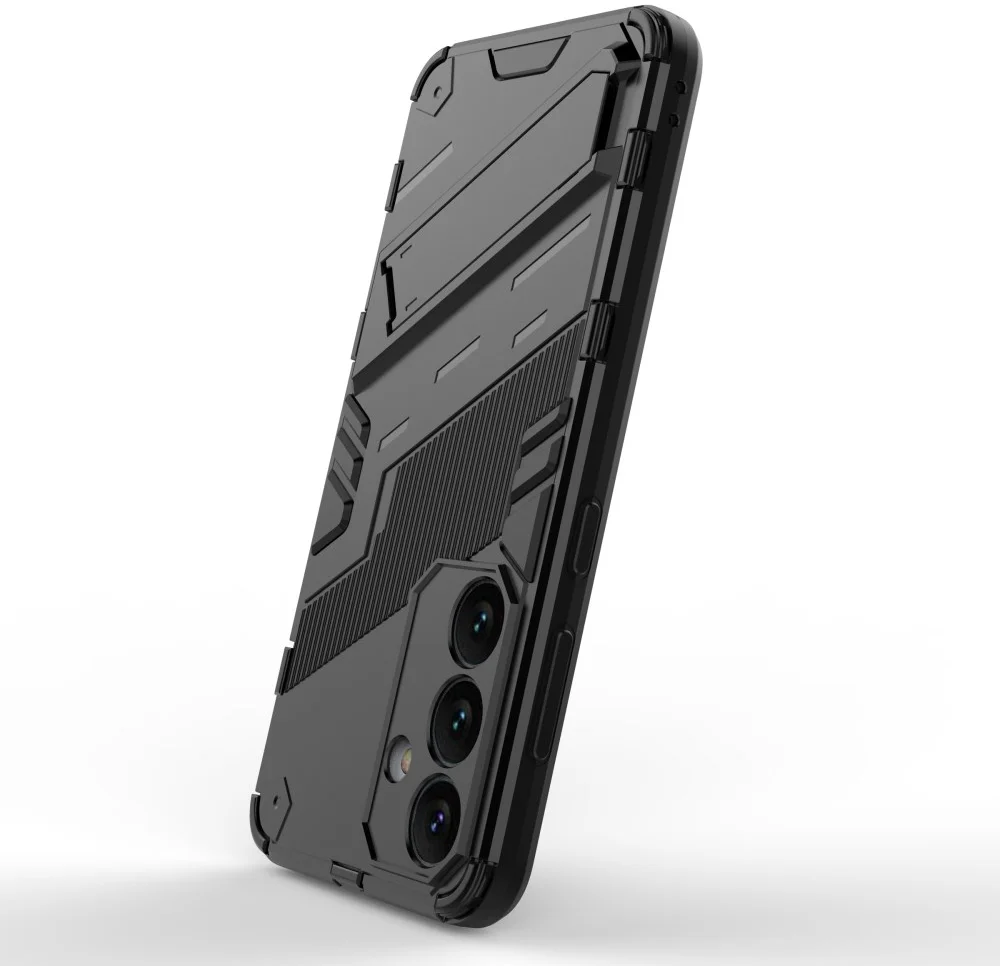 Samsung Galaxy S24 Hoesje Shockproof Kickstand Back Cover Zwart afbeelding 4
