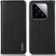 KHAZNEH Xiaomi 14 Hoesje Retro Wallet Book Case Zwart afbeelding 2