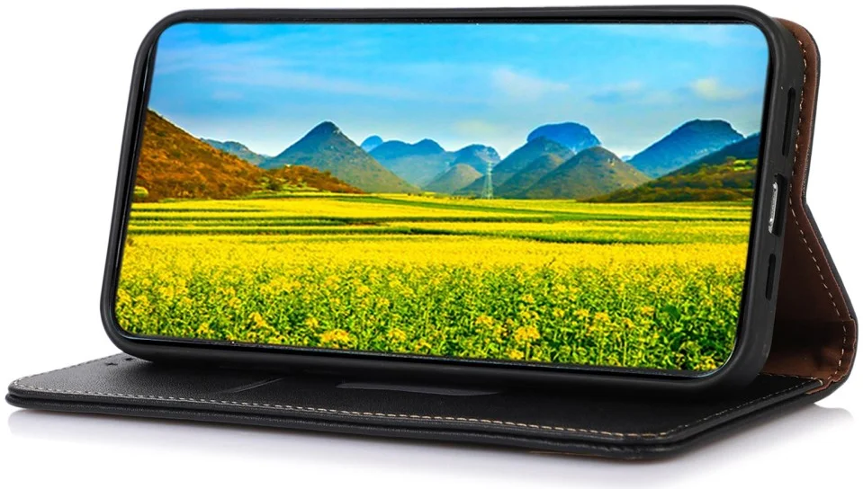 KHAZNEH Xiaomi 14 Hoesje Retro Wallet Book Case Zwart afbeelding 3