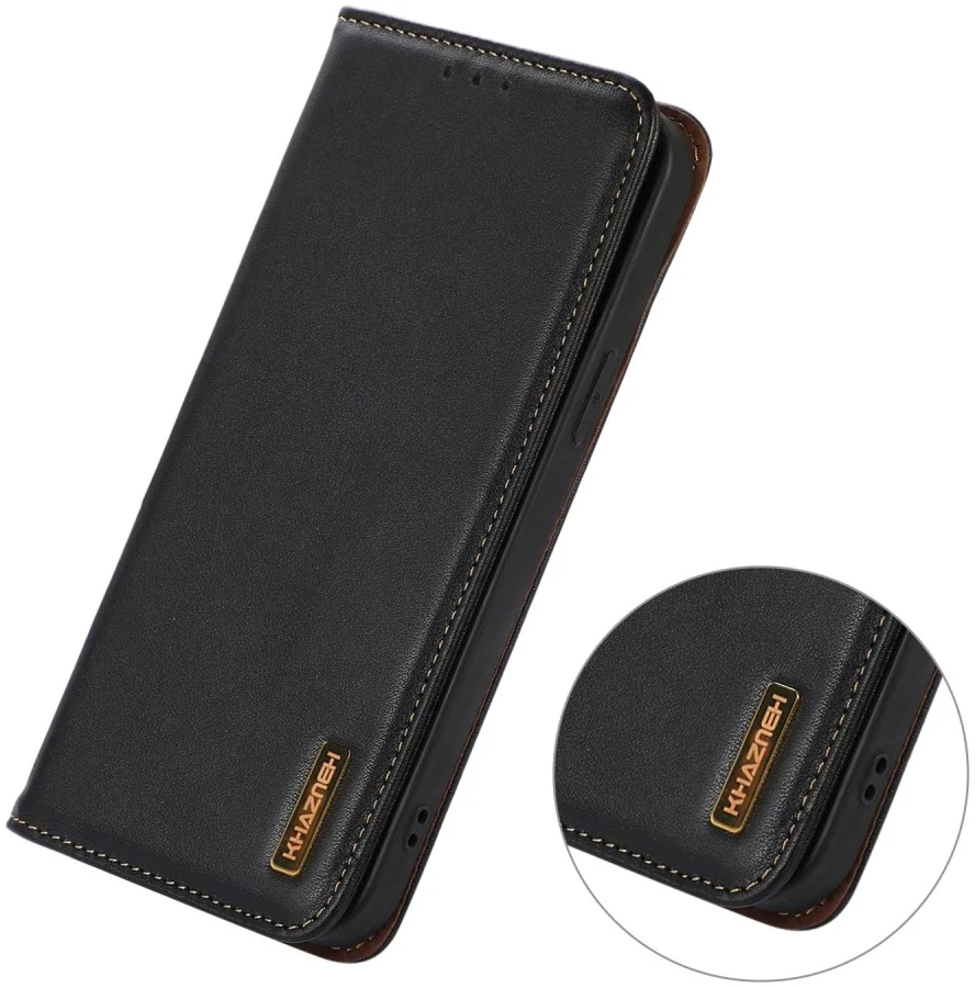 KHAZNEH Xiaomi 14 Hoesje Retro Wallet Book Case Zwart afbeelding 4
