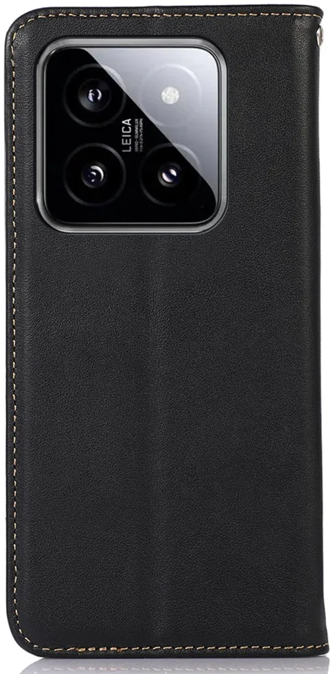 KHAZNEH Xiaomi 14 Hoesje Retro Wallet Book Case Zwart afbeelding 7
