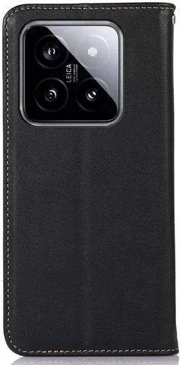 KHAZNEH Xiaomi 14 Hoesje Retro Wallet Book Case Zwart afbeelding 7