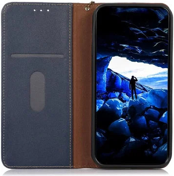 KHAZNEH Xiaomi 14 Hoesje Retro Wallet Book Case Blauw