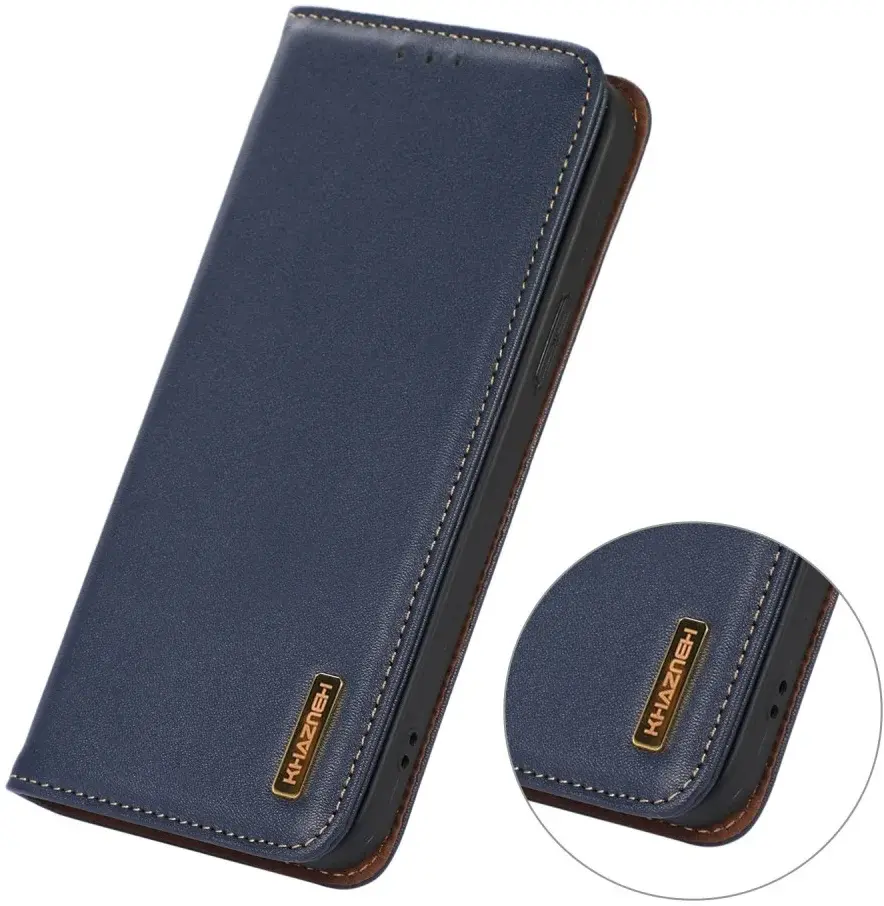 KHAZNEH Xiaomi 14 Hoesje Retro Wallet Book Case Blauw afbeelding 4