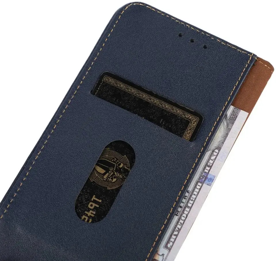 KHAZNEH Xiaomi 14 Hoesje Retro Wallet Book Case Blauw afbeelding 5