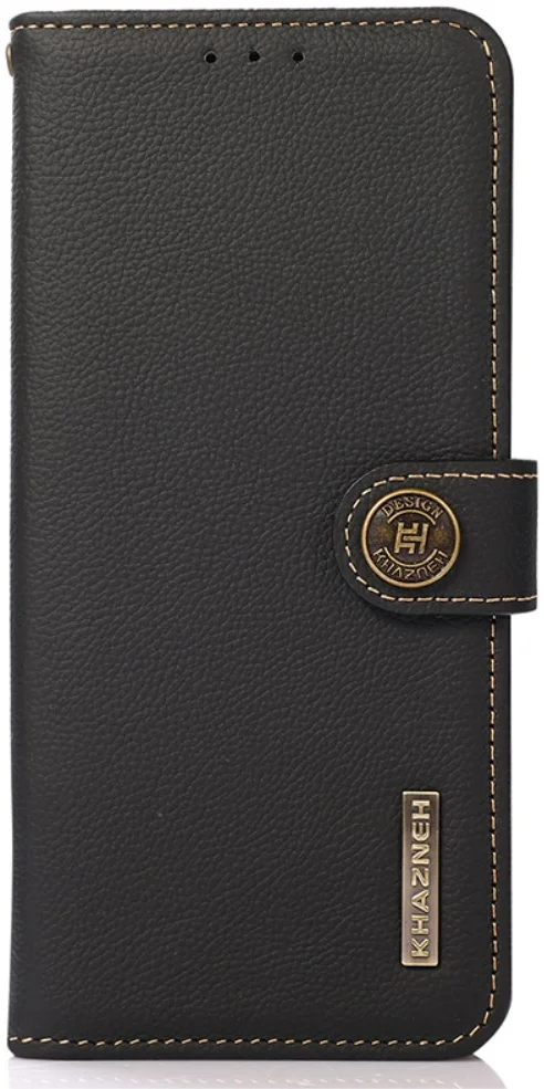 KHAZNEH Google Pixel 8a Hoesje RFID Book Case Leer Zwart afbeelding 6