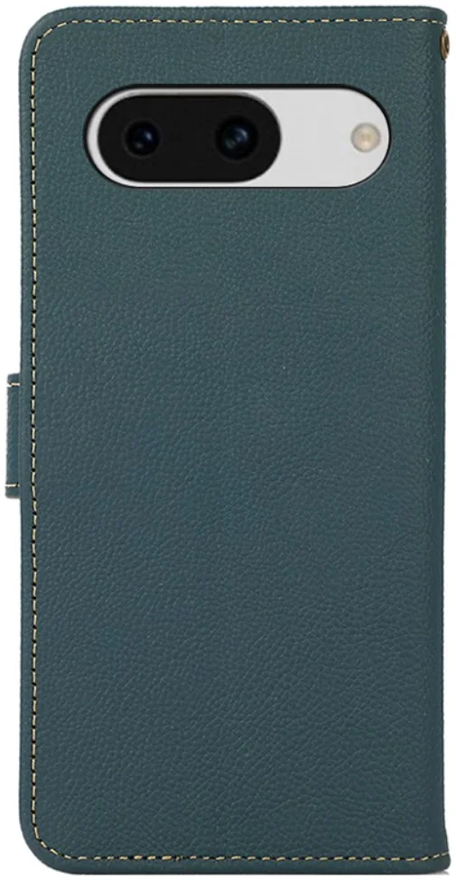 KHAZNEH Google Pixel 8a Hoesje RFID Book Case Leer Groen afbeelding 7