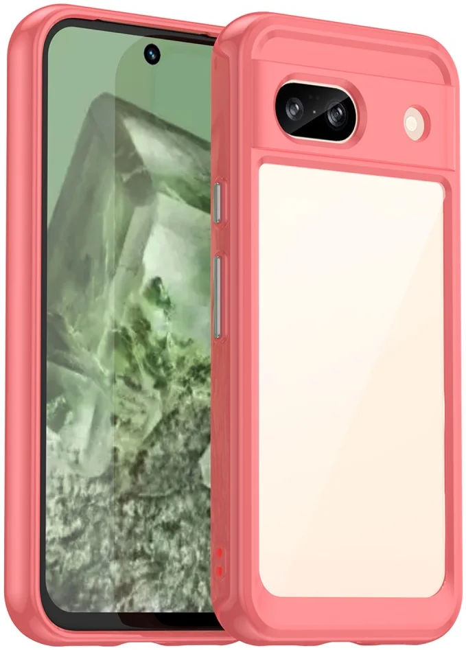 Google Pixel 8a Hoesje Acryl Back Cover Rood afbeelding 1