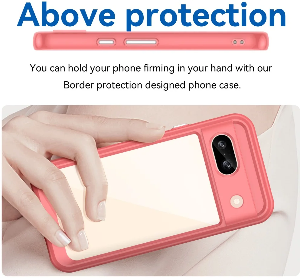 Google Pixel 8a Hoesje Acryl Back Cover Rood afbeelding 4
