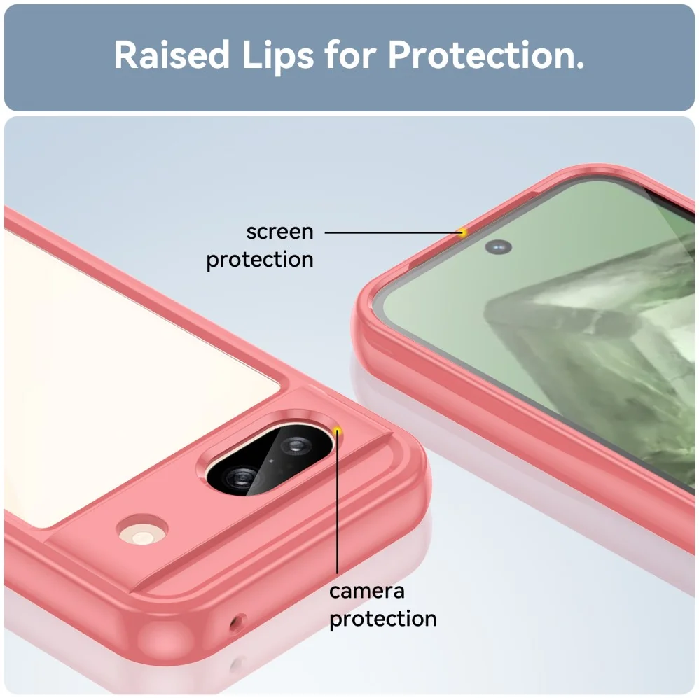 Google Pixel 8a Hoesje Acryl Back Cover Rood afbeelding 6
