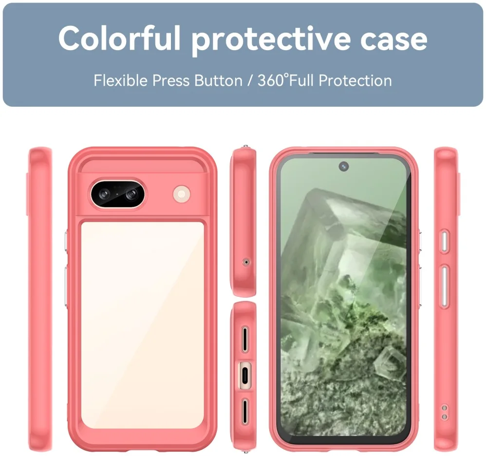 Google Pixel 8a Hoesje Acryl Back Cover Rood afbeelding 8