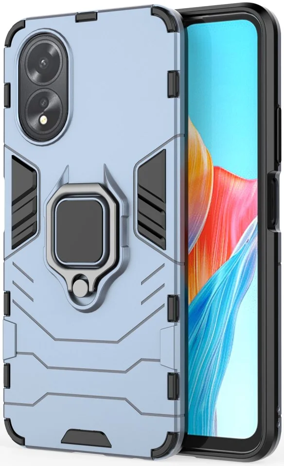 Oppo A18 / A38 Hoesje met Magnetische Kickstand Ring Blauw afbeelding 1