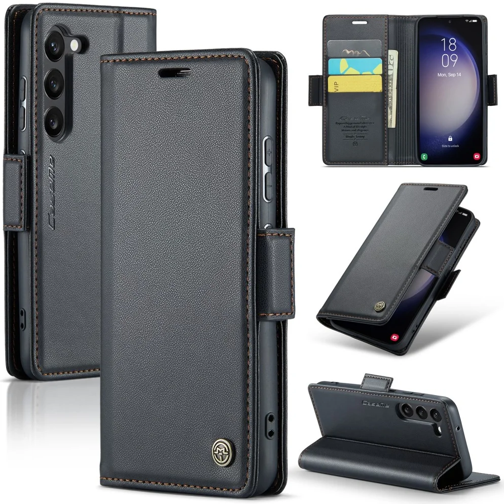CaseMe 023 Samsung Galaxy S24 Hoesje RFID Book Case Zwart afbeelding 2