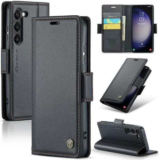 CaseMe 023 Samsung Galaxy S24 Hoesje RFID Book Case Zwart afbeelding 2