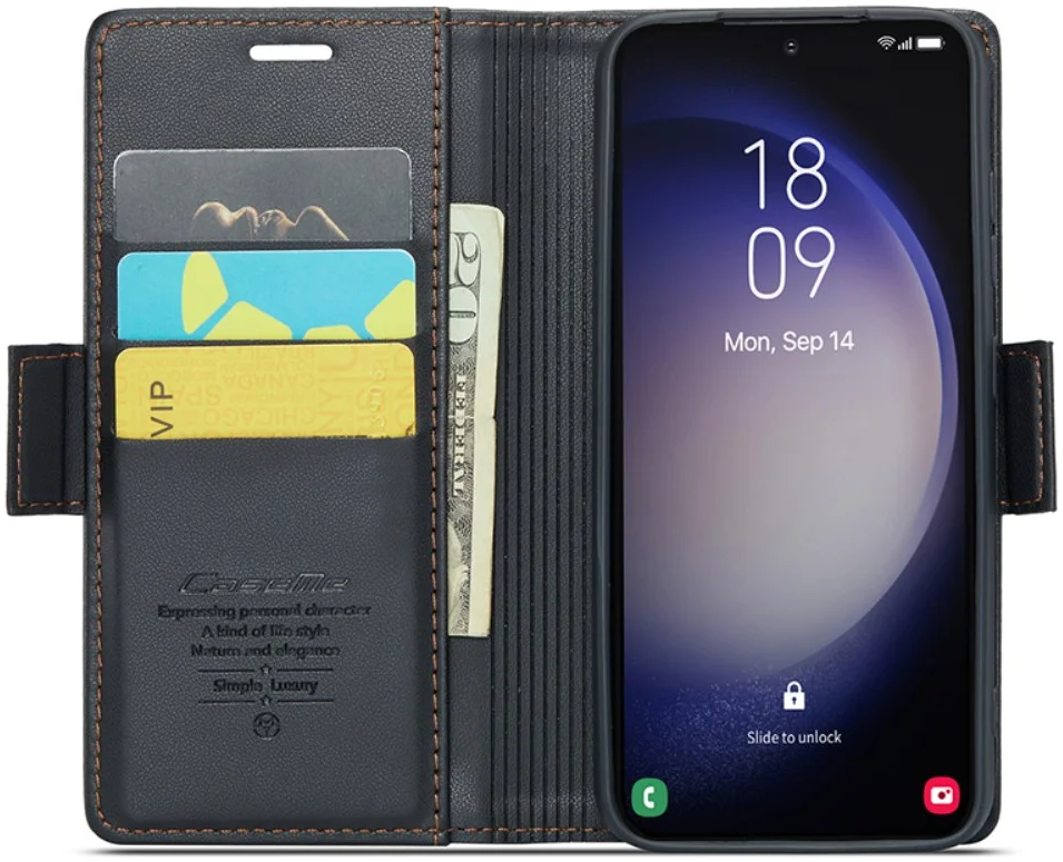 CaseMe 023 Samsung Galaxy S24 Hoesje RFID Book Case Zwart afbeelding 1