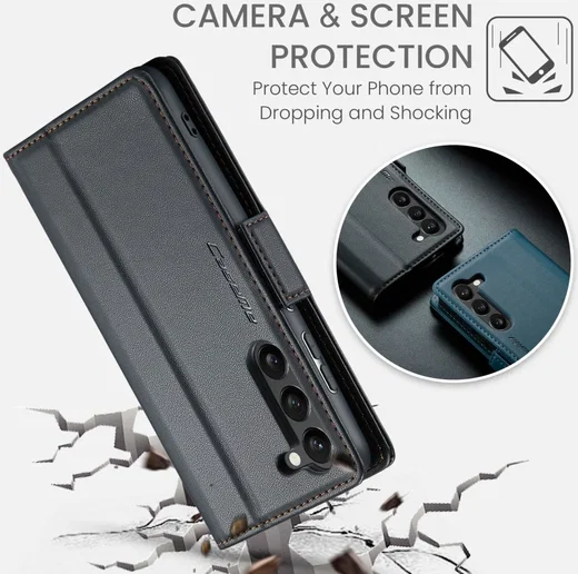 CaseMe 023 Samsung Galaxy S24 Hoesje RFID Book Case Zwart afbeelding 7