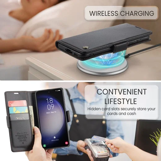 CaseMe 023 Samsung Galaxy S24 Hoesje RFID Book Case Zwart afbeelding 8