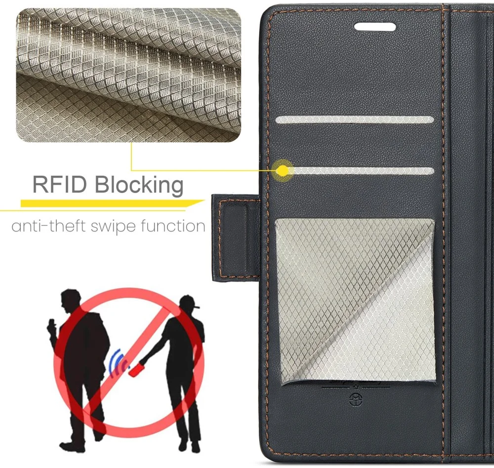 CaseMe 023 Samsung Galaxy S24 Hoesje RFID Book Case Zwart afbeelding 9