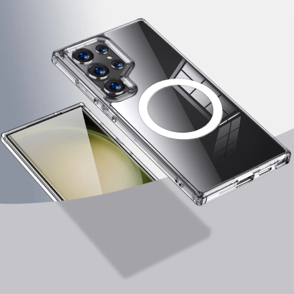 Samsung Galaxy S24 Ultra MagSafe Hoesje Schokbestendig TPU Transparant afbeelding 2