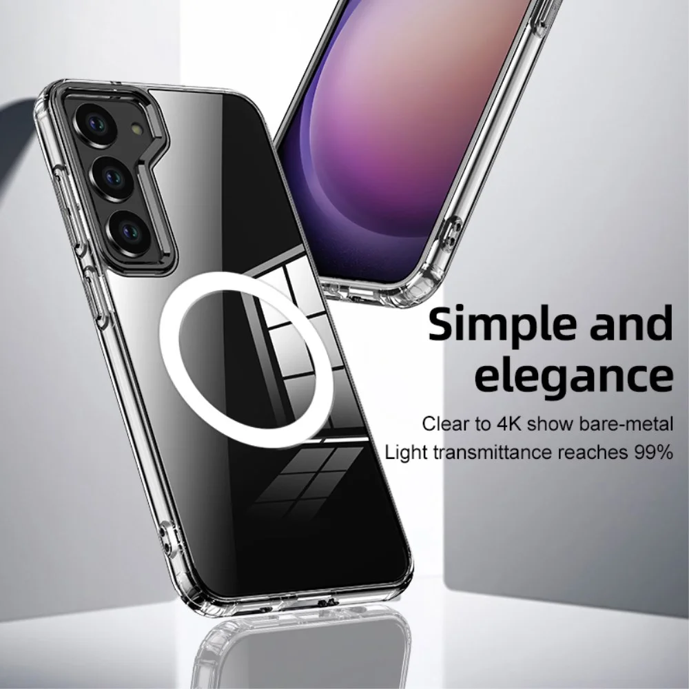 Samsung Galaxy S24 Plus MagSafe Hoesje Schokbestendig TPU Transparant afbeelding 8