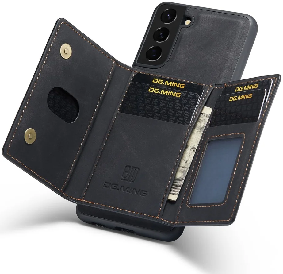 DG Ming Samsung Galaxy S24 Hoesje met Magnetische Portemonnee Zwart afbeelding 1