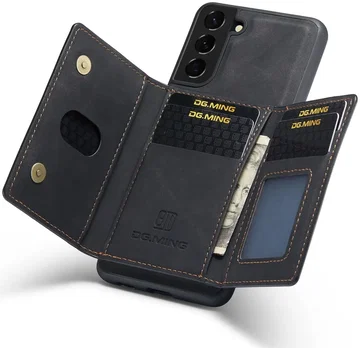 DG Ming Samsung Galaxy S24 Hoesje met Magnetische Portemonnee Zwart