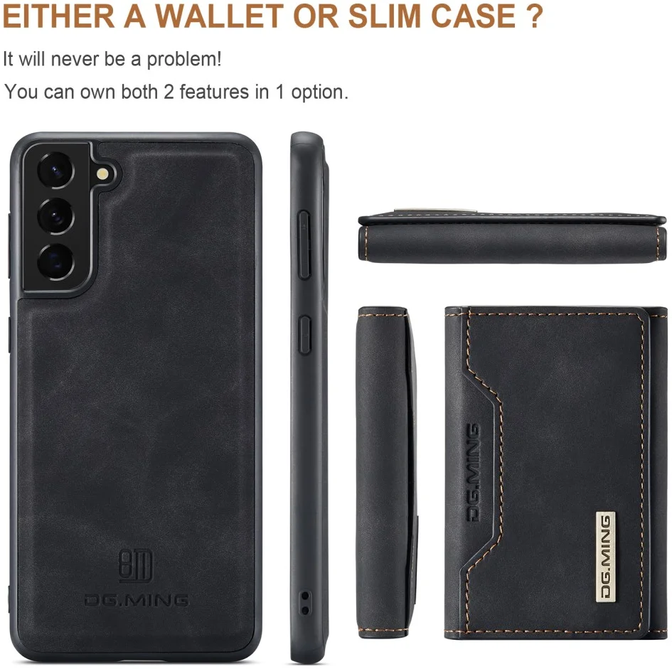 DG Ming Samsung Galaxy S24 Hoesje met Magnetische Portemonnee Zwart afbeelding 7