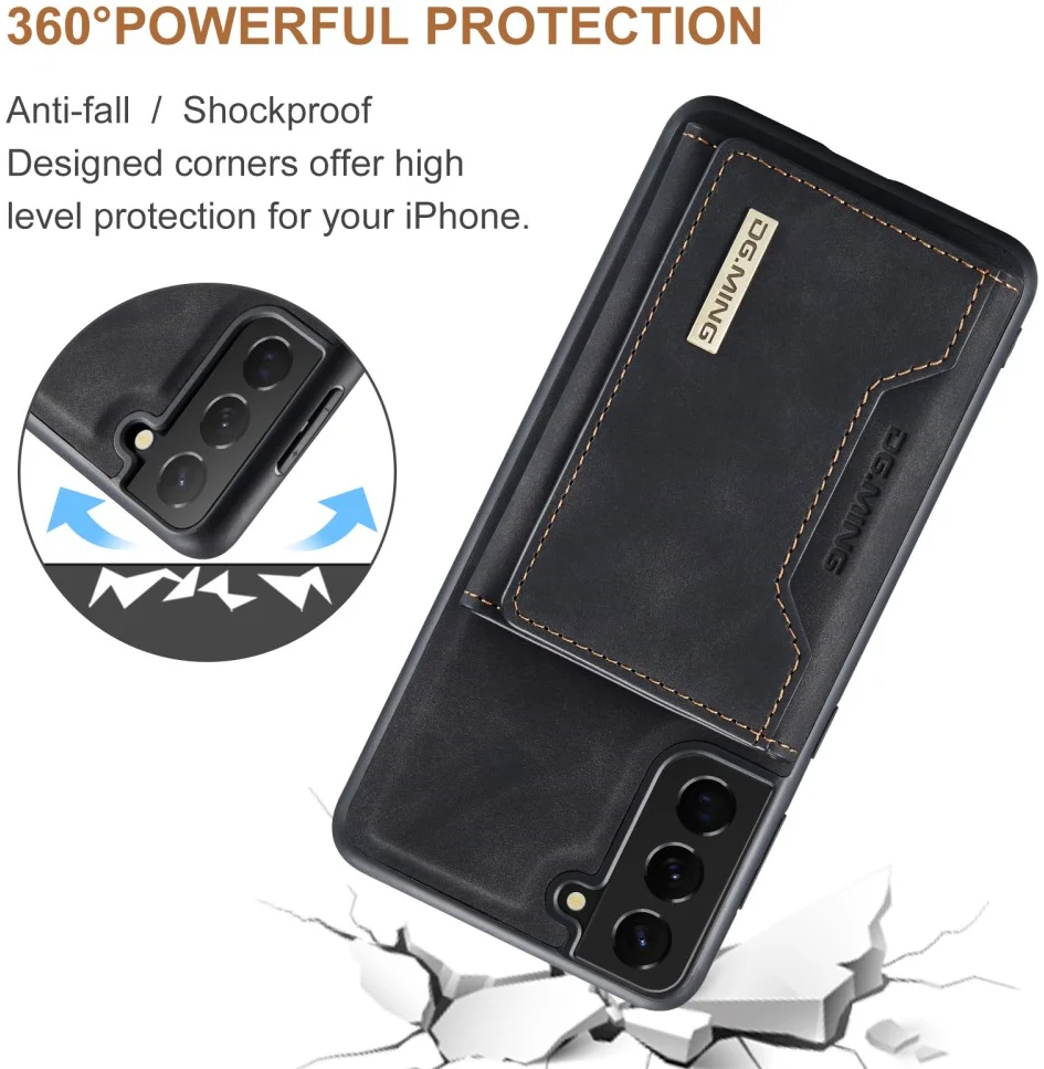 DG Ming Samsung Galaxy S24 Hoesje met Magnetische Portemonnee Zwart afbeelding 6