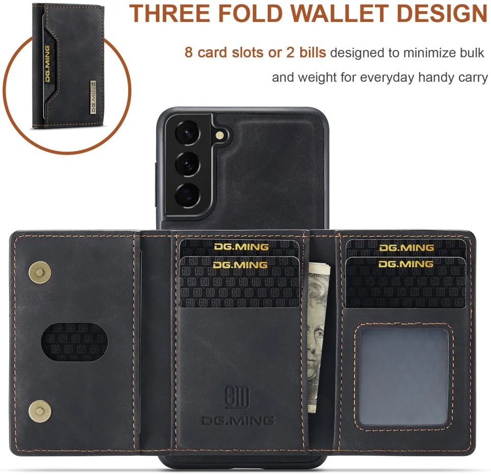DG Ming Samsung Galaxy S24 Hoesje met Magnetische Portemonnee Zwart afbeelding 4