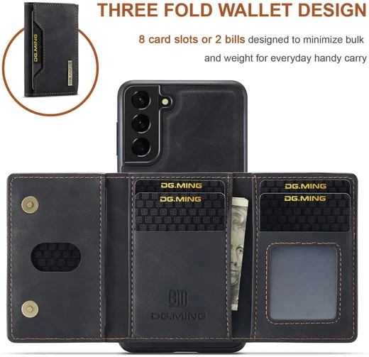 DG Ming Samsung Galaxy S24 Hoesje met Magnetische Portemonnee Zwart afbeelding 4