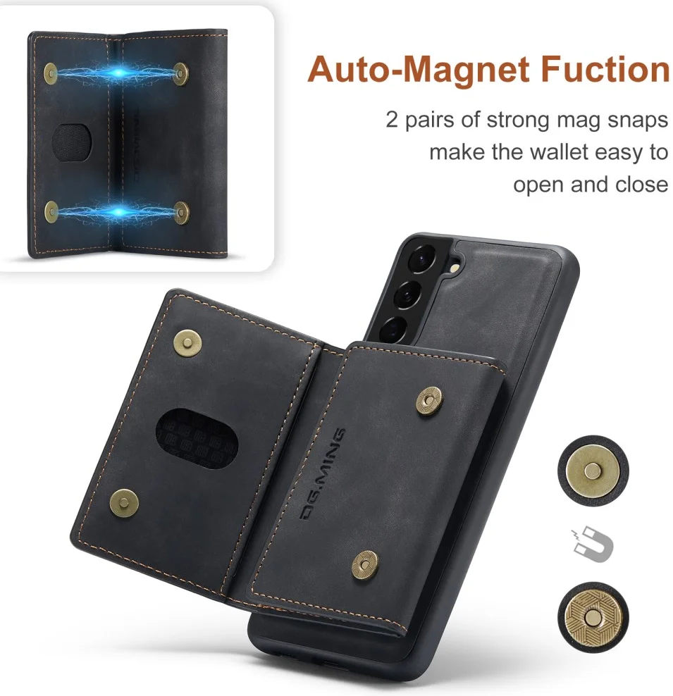 DG Ming Samsung Galaxy S24 Hoesje met Magnetische Portemonnee Zwart afbeelding 5