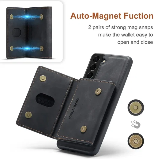 DG Ming Samsung Galaxy S24 Hoesje met Magnetische Portemonnee Zwart afbeelding 5