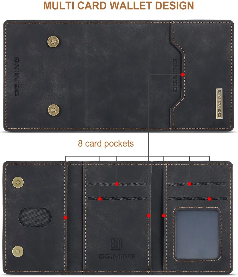 DG Ming Samsung Galaxy S24 Hoesje met Magnetische Portemonnee Zwart afbeelding 10