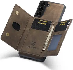 DG Ming Samsung Galaxy S24 Hoesje met Magnetische Portemonnee Bruin afbeelding
