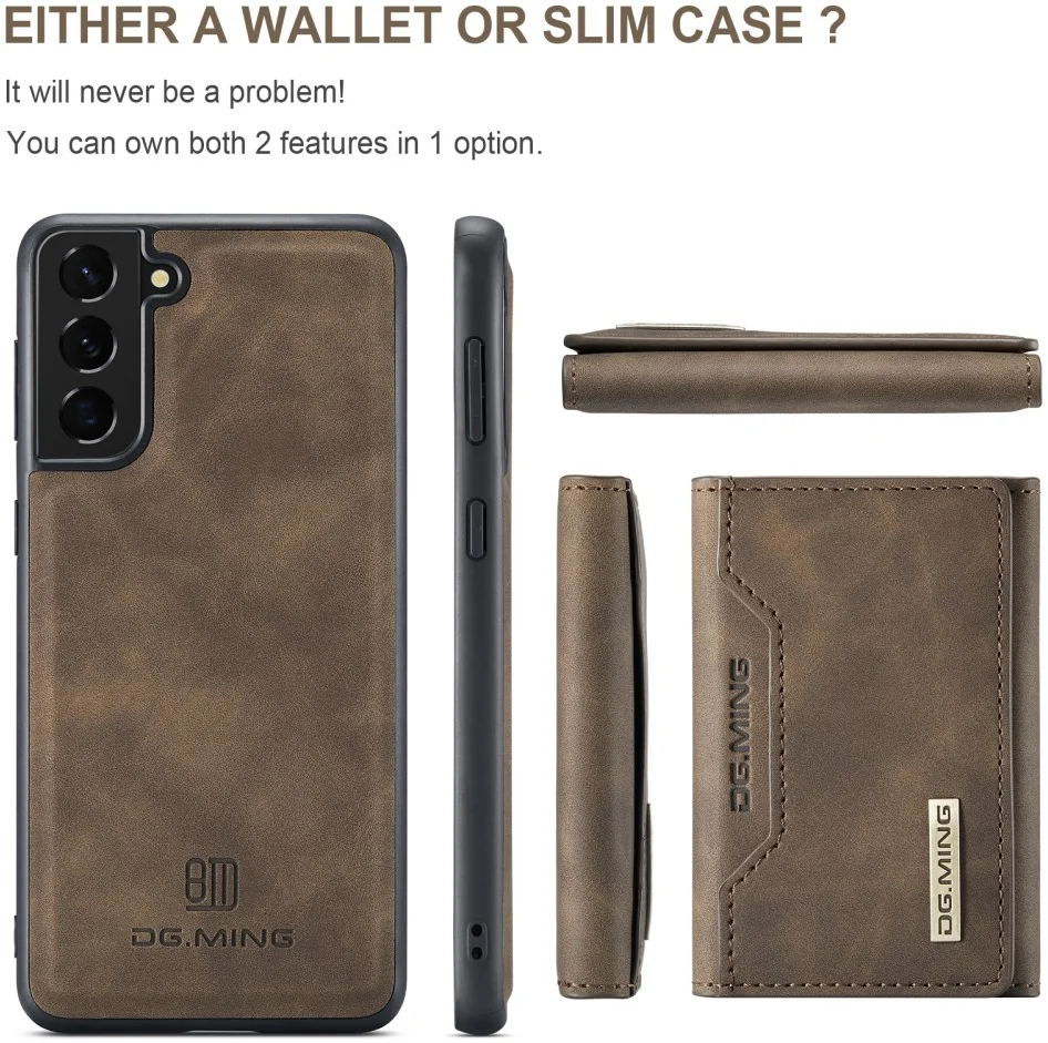 DG Ming Samsung Galaxy S24 Hoesje met Magnetische Portemonnee Bruin afbeelding 17