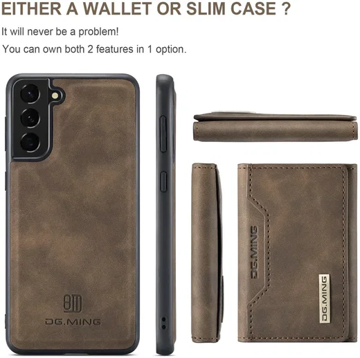 DG Ming Samsung Galaxy S24 Hoesje met Magnetische Portemonnee Bruin afbeelding 17