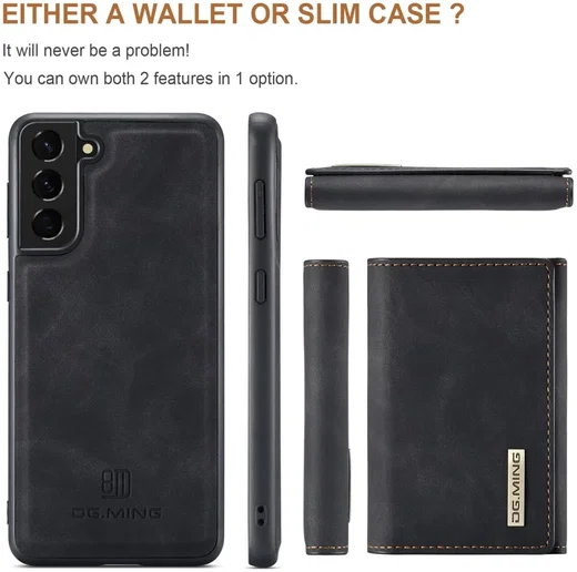 DG Ming Samsung Galaxy S24 Hoesje met Magnetische Kaarthouder Zwart afbeelding 12