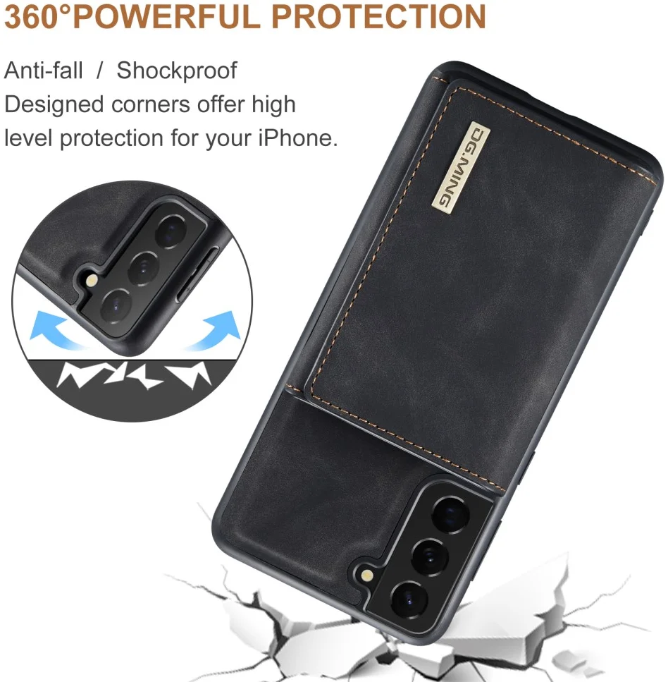 DG Ming Samsung Galaxy S24 Hoesje met Magnetische Kaarthouder Zwart afbeelding 6